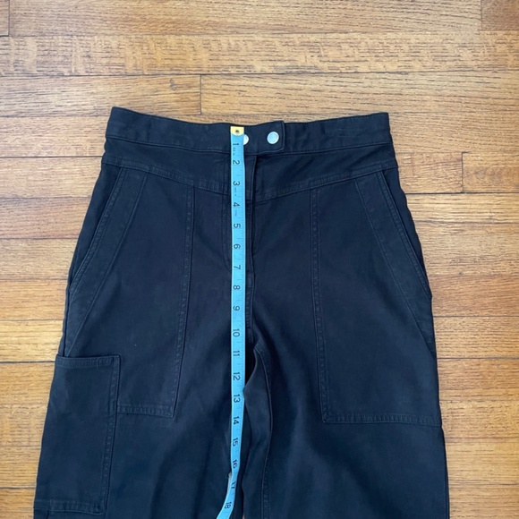 Aritzia Wilfred Free Utility Pants Black Modern High Rise Cropped Women's Sz 6 - Picture 4 of 10